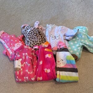 Carters Assorted Baby Onesies fleece & 1 for spring almost brand new
